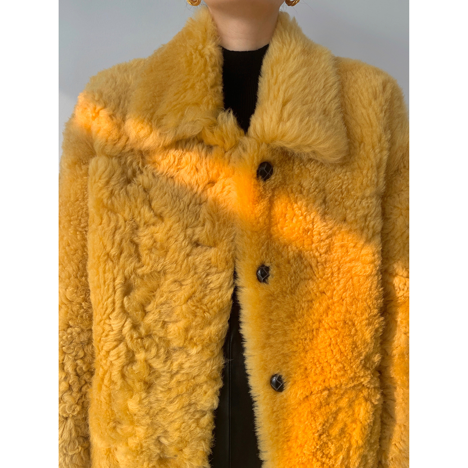 皮毛一体外套女廓形