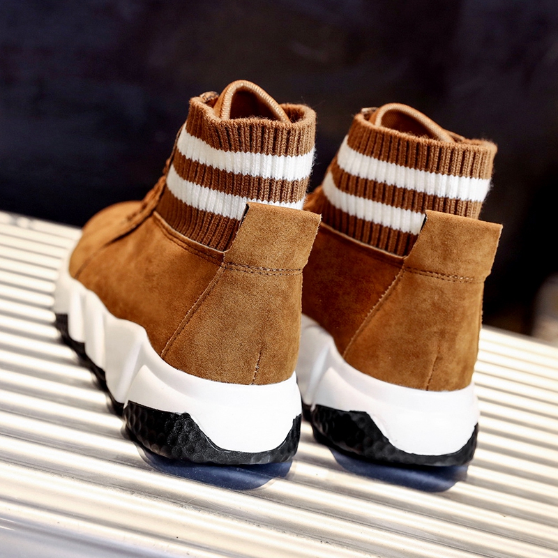 韓版原宿學生百搭運動鞋女2017秋鼕季新款平底單鞋加絨保暖女鞋子