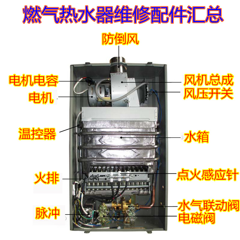 煤气热水器配件点火器水箱控制器风压开关电磁阀风机温控总成脉冲