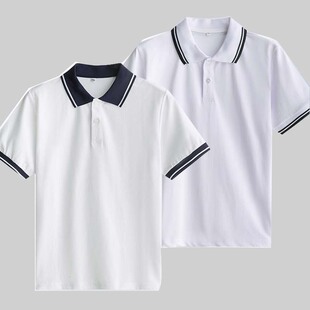 中小学生校服夏季短袖高中生POLO衫班服男女幼儿园园服夏装T恤