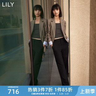 【商场同款】LILY女装通勤款含羊毛短款休闲西装外套女