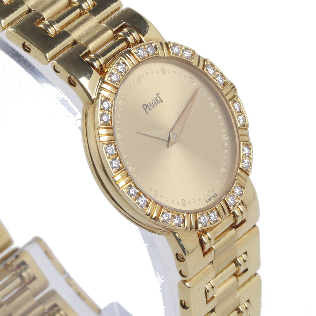 [9.5新]伯爵piaget女士18k黄金石英腕表dancer系列