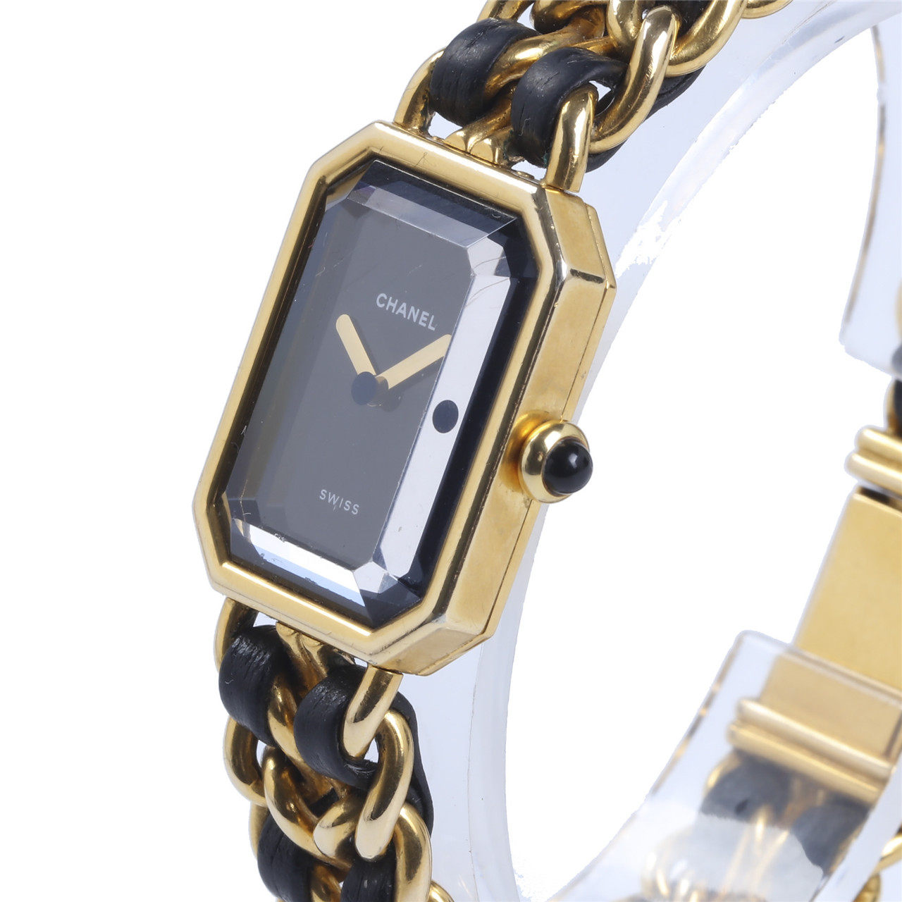 [中检][8.5新]香奈儿chanel女士包金石英腕表方糖系列