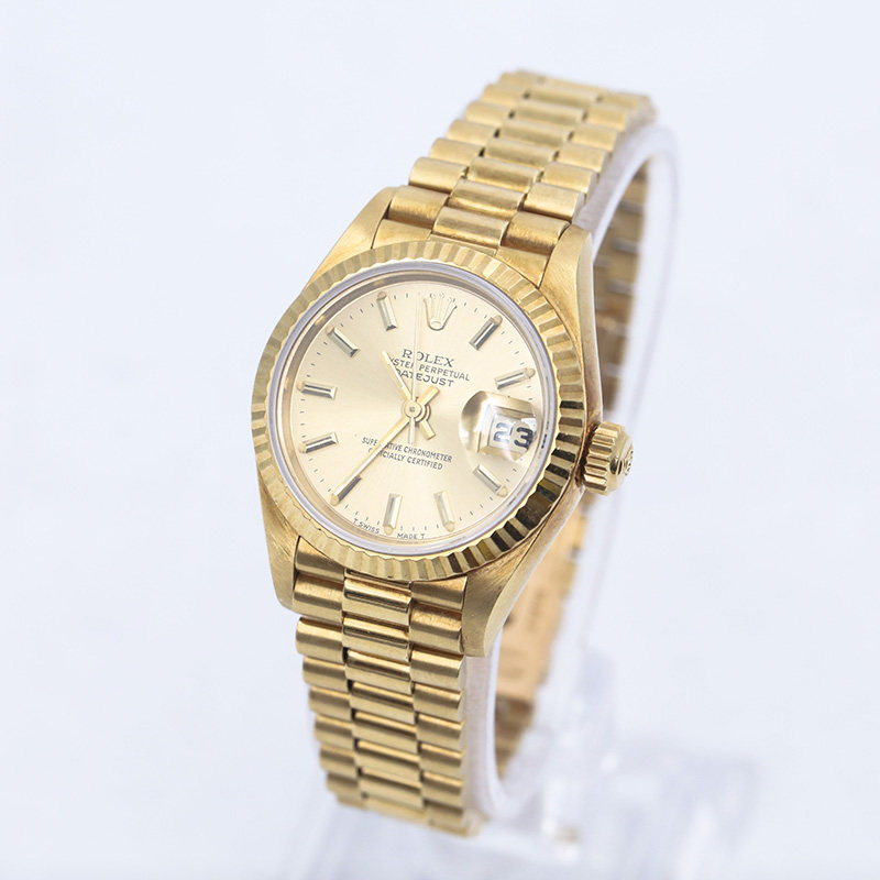 【9新】劳力士18k黄金自动机械钻石男表