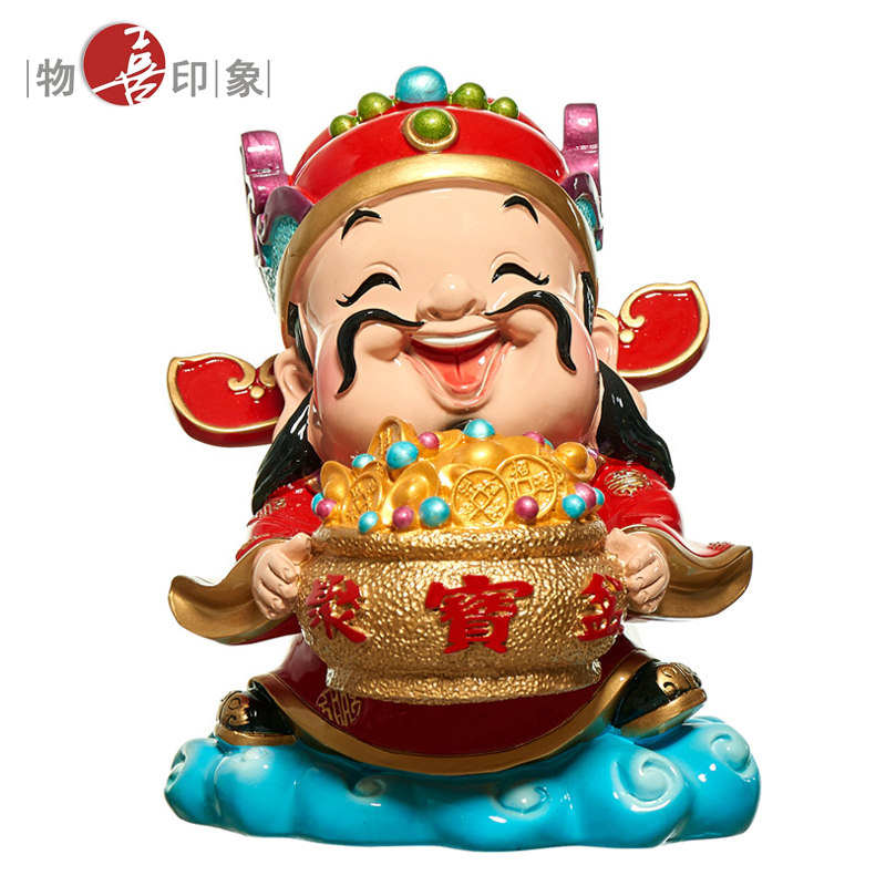 招财进宝五路财神爷摆件卡通小财神佛像办公室装饰品店铺开业礼品