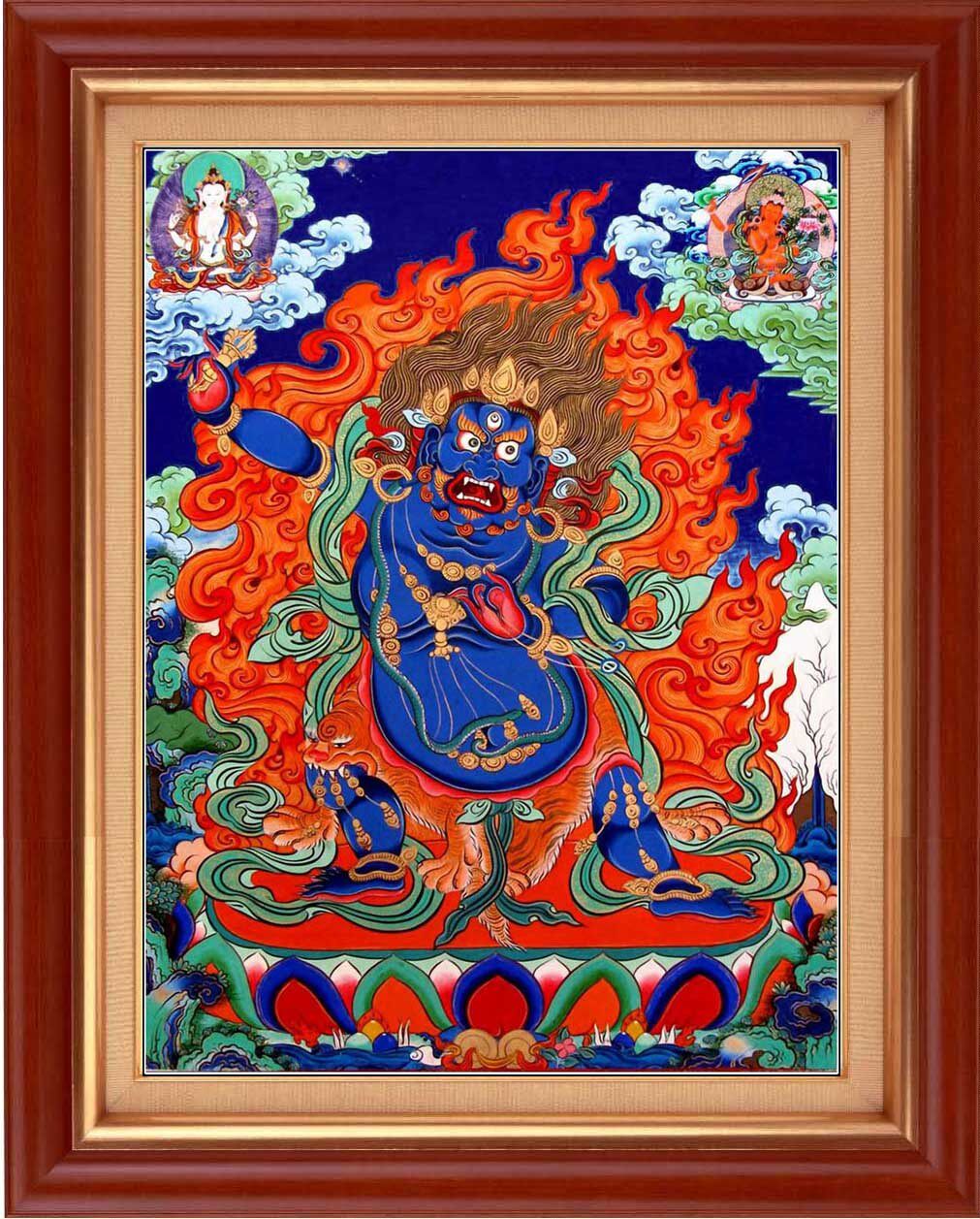 印花新款dmc纯棉十字绣佛教佛像唐卡大力金刚十字绣套件