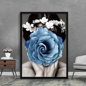 印花新款dmc十字绣套件客厅卧室玄关现代简约时尚艺术 花儿与少女