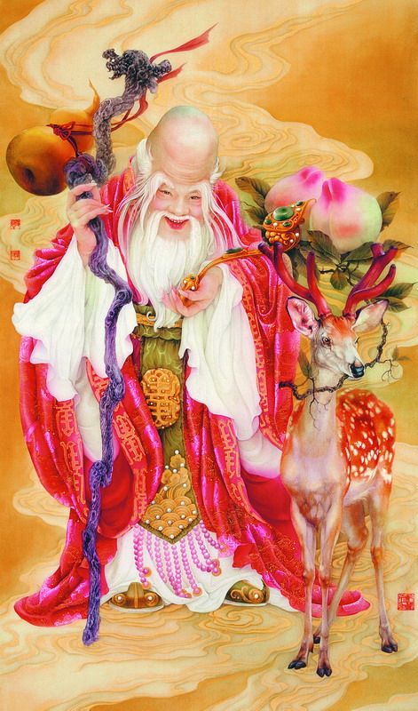 新款包邮印花法国dmc纯棉线十字绣套件客厅玄关中国风人物 寿星公