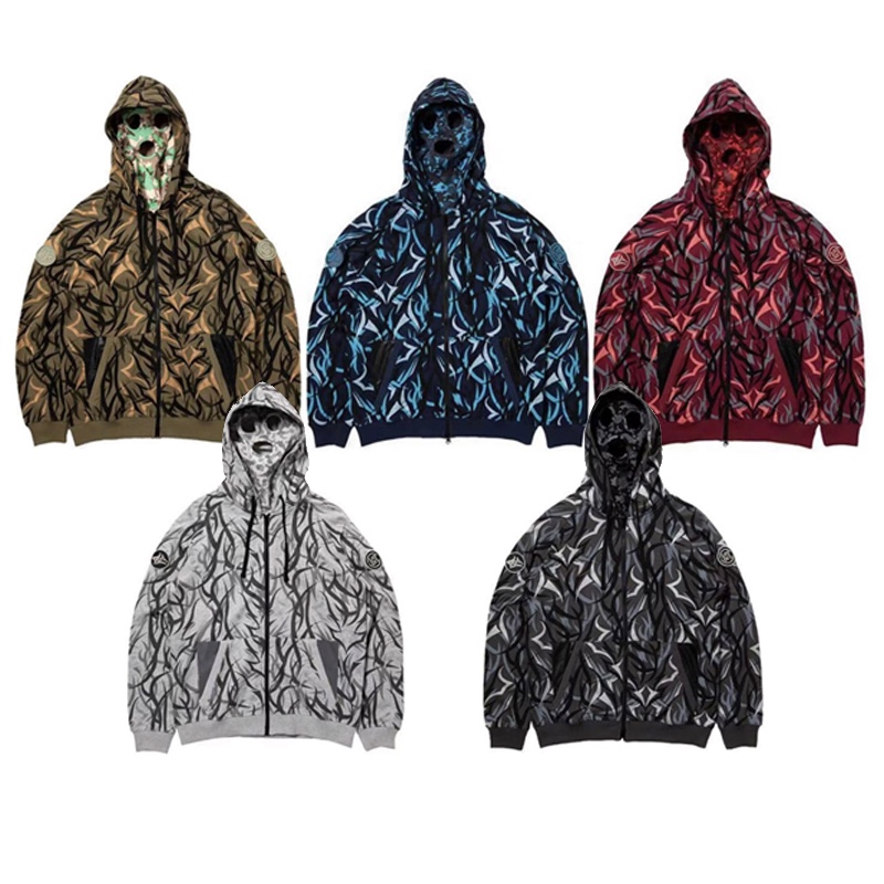 clot×alienegra荆棘拉链外套卫衣帽衫陈冠希同款男女情侣卫衣