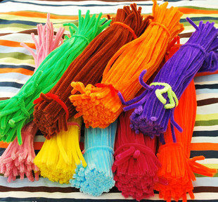 (今日10折)北京实体店[diy]手工材料扭扭棒绒毛条单色100根—毛条