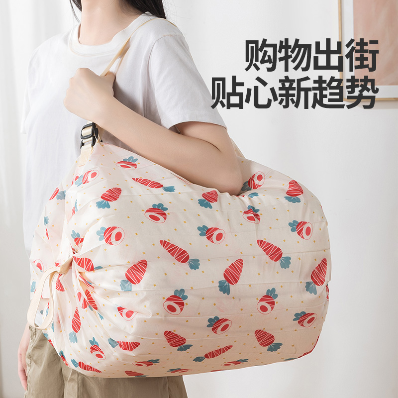 圆筒折叠购物袋便携手提环保袋收纳袋