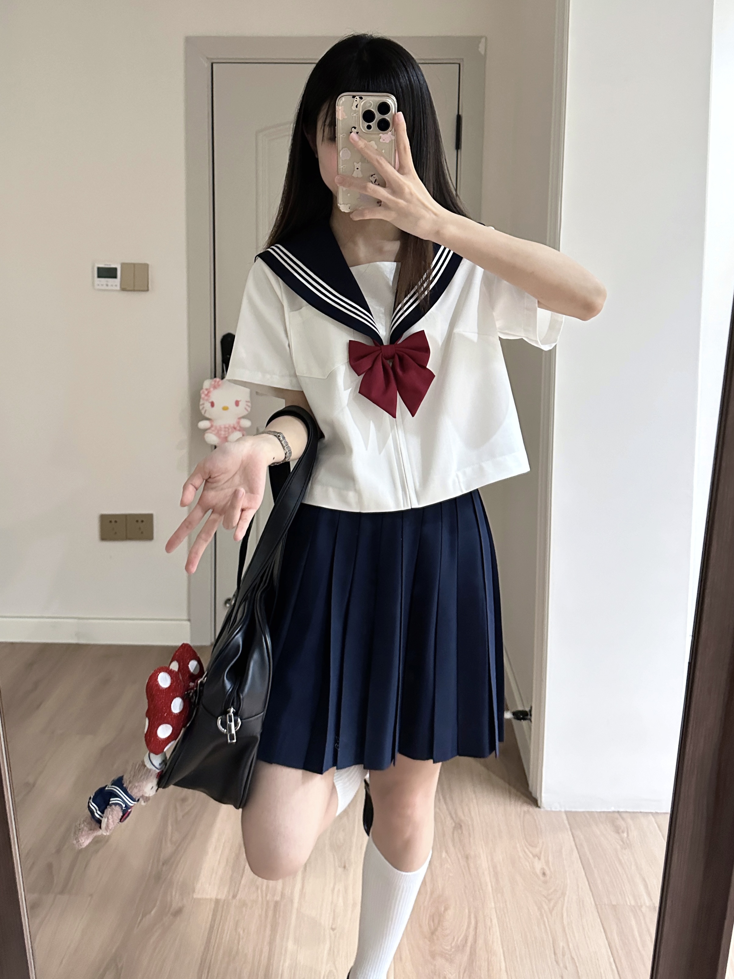 中牌制服馆  基础款关西襟白三本中间服水手服绀色深灰JK制服双色