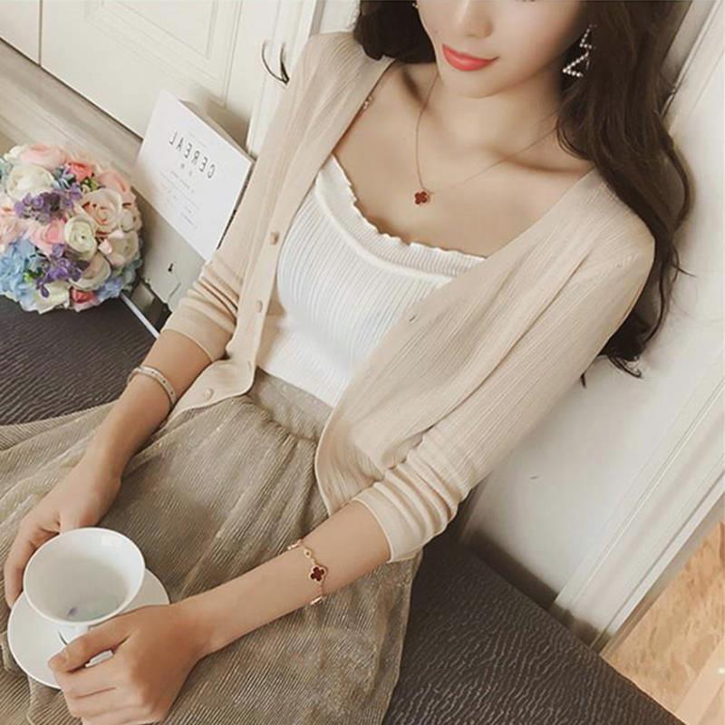 夏季冰丝针织女开衫短款外空调披肩的小防晒外套衫薄款吊带裙搭配在类目 女装/女士精品, 毛衣中 - 来自Buy2taobao.com提供专业的淘宝代购服务
