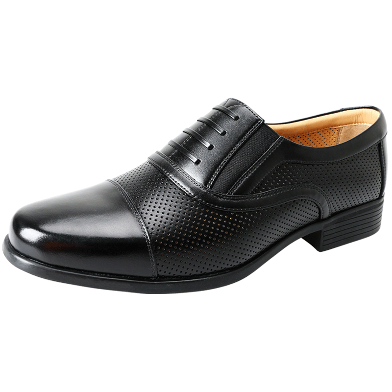 3515强人夏07b校尉军官三接头皮鞋男透气网眼商务正装皮凉鞋军鞋