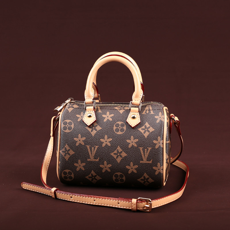 枕头包2018欧美新款老花单肩斜挎手提阿货大牌波士顿包女包v-lv01