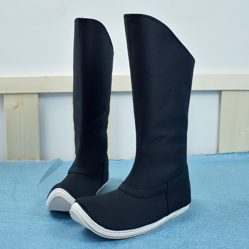 汉谷汉服靴子男士古装明制弓鞋增高皂靴古风复古白色汉服婚鞋男靴