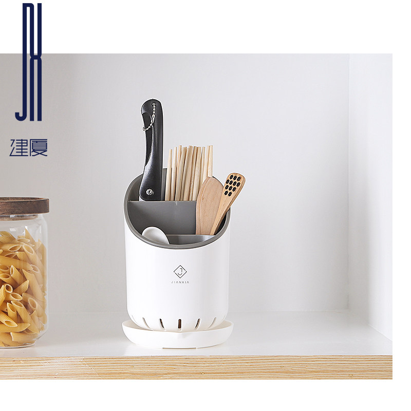 塑料沥水筷子架勺子置物架筷笼多功能厨房餐具收纳架筷子筒家用 - 建