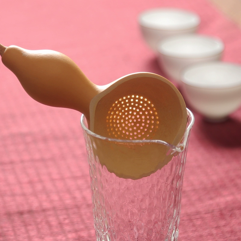 Tự nhiên bầu bầu trà lọc phong cách Nhật Bản tay cầm dài sáng tạo trà colander tre đặt trà nghi lễ phụ tùng lọc trà tốt - Trà sứ