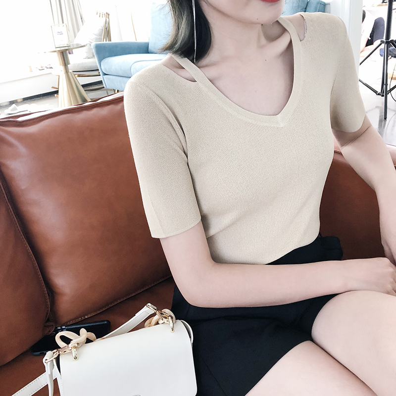 K姐自制 2018夏季新品圆领短袖简约纯色T恤三色选择女装上衣潮