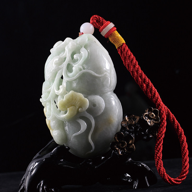 玉之魂珠宝天然翡翠福禄寿手把件 245.04g