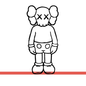 clot同款kaws动漫图案壁纸墙贴画墙布网咖酒店家居镂空装饰墙贴纸