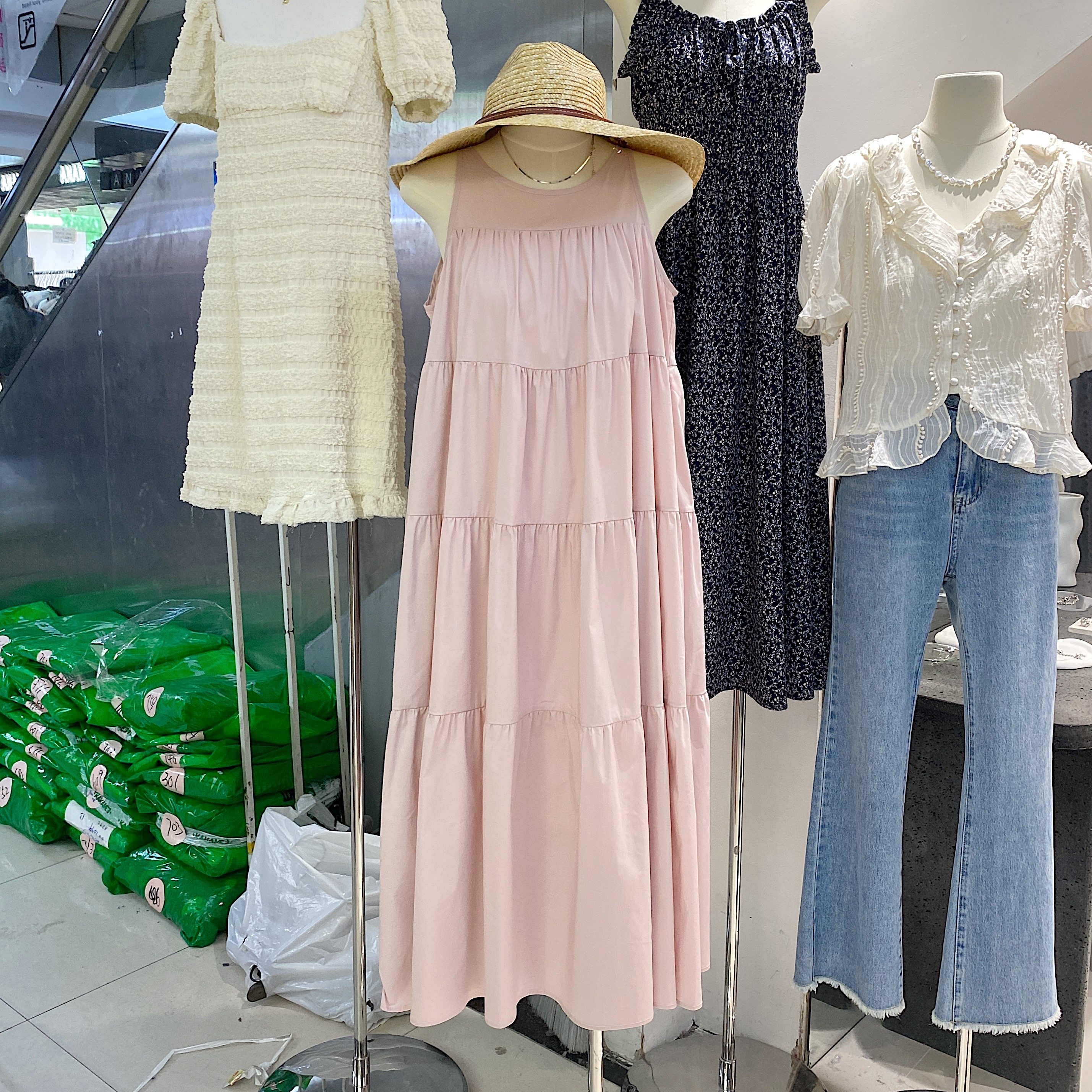 00淘宝新品kapok法式穿搭方领收腰显瘦碎花连衣裙子春夏季新款女装