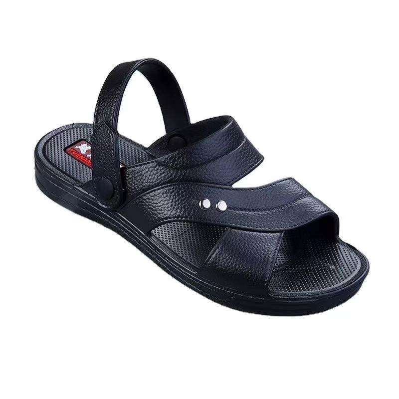 越南橡胶凉鞋男士两用防滑耐磨休闲中老年夏季户外露趾沙滩凉拖鞋