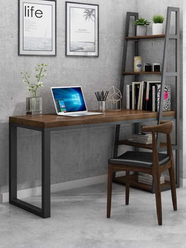 书桌边柜直角书架组合家用大人简约现代实木拐角儿童书橱靠墙电脑