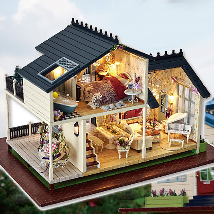 新款手工创意diy女生大型别墅双层洋房家具小屋生日礼物拼装模型