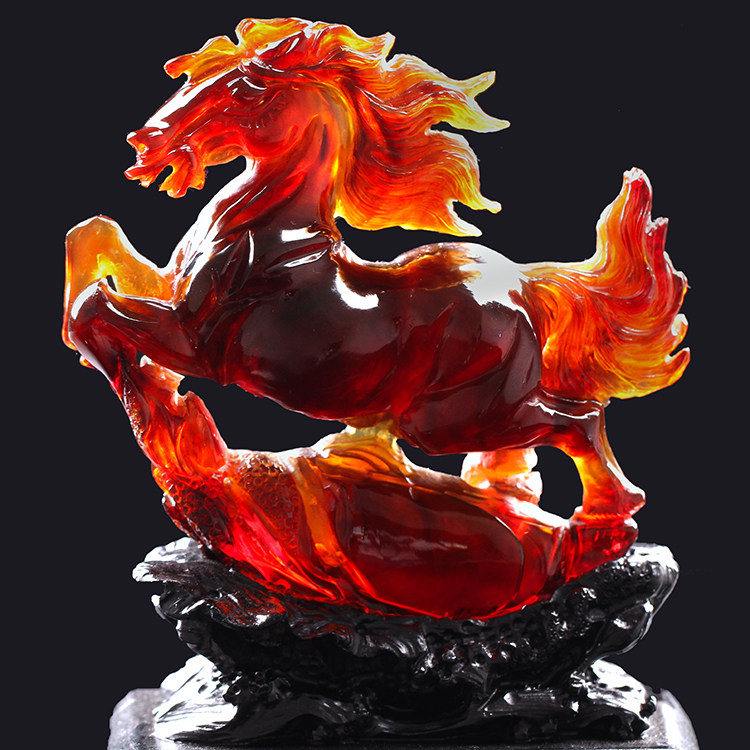 76.72g琥珀棕红珀马到成功摆件