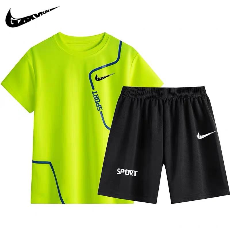 耐克顿男童速干篮球服套装2024新款短袖短裤两件套夏装T恤运动服
