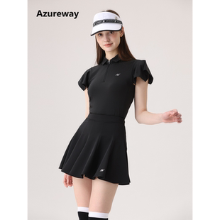 AW高尔夫女装夏季短袖小飞袖T恤高端短裙套装衣服冰丝Polo衫韩版