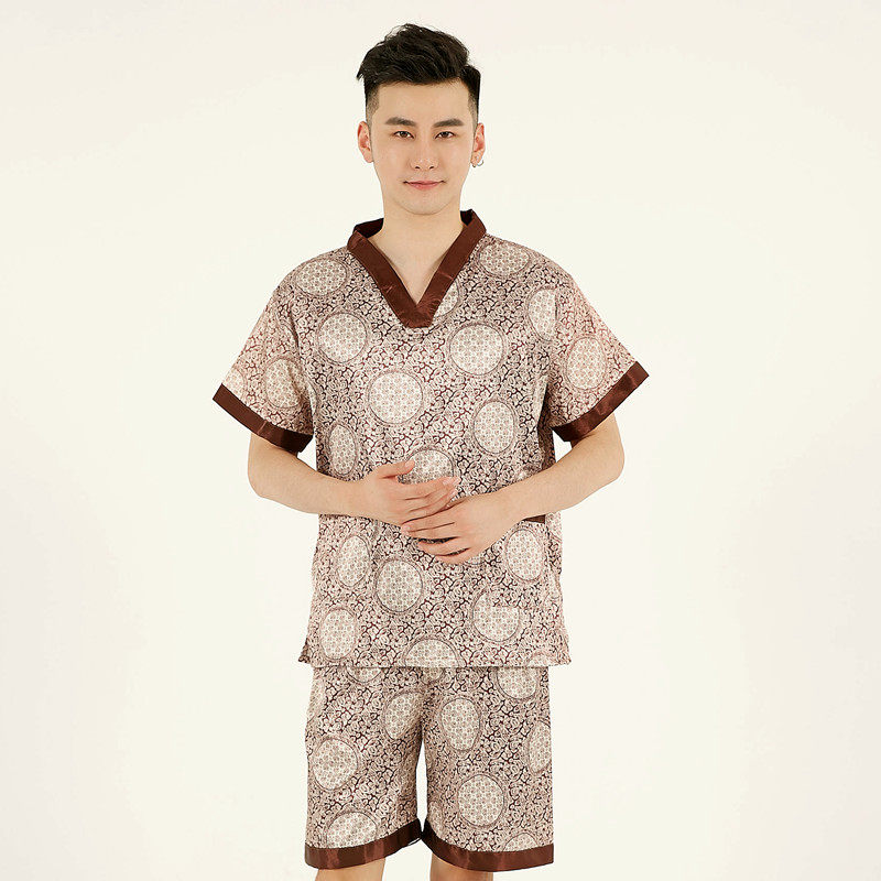 特价出汗服男大码_贡缎汗蒸服纯棉男士加大码桑拿服洗浴用浴服浴衣男