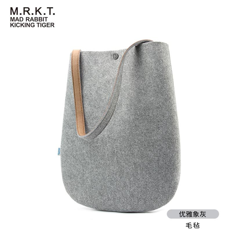 MRKT馬克兔斯溫毛氈女包簡約百搭手袋中性手提包單肩包大容量包包在類目 箱包皮具/熱銷女包/男包, 女士包袋中 - 來自Buy2taobao.com提供專業的淘寶代購服務