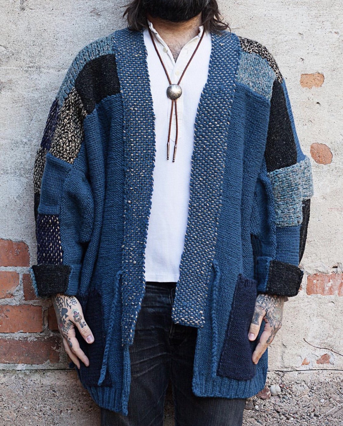 现货毛衣平田和宏kapital反战针织开衫外套复古男女款