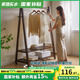 衣帽架实木衣架落地卧室简易挂衣架可移动木晾衣服架子衣挂家用