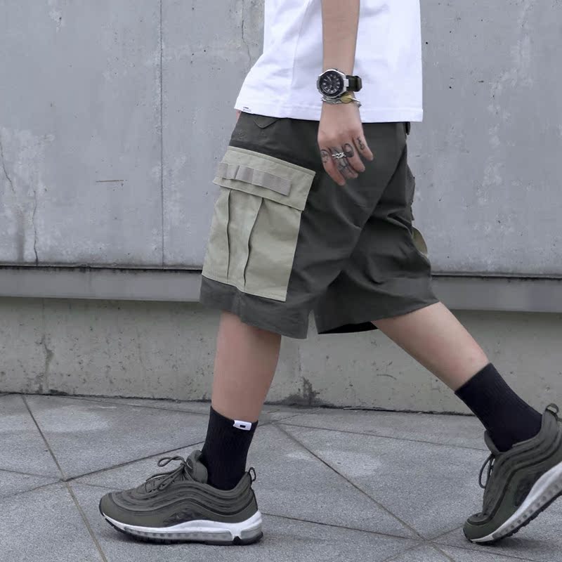 工装軍事军绿 THECOMMONMAN(CMM) 19SS 拼接 多口袋 短裤 五分裤|ruв категории Мужская одежда, брюки - от Buy2taobao.com для оказания профессиональной услуги покупки агента Taobao