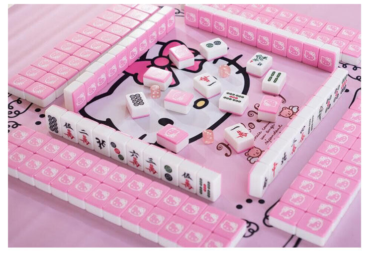 hellokitty家用卡通机用42中号大码水晶40大号手搓礼品麻将牌