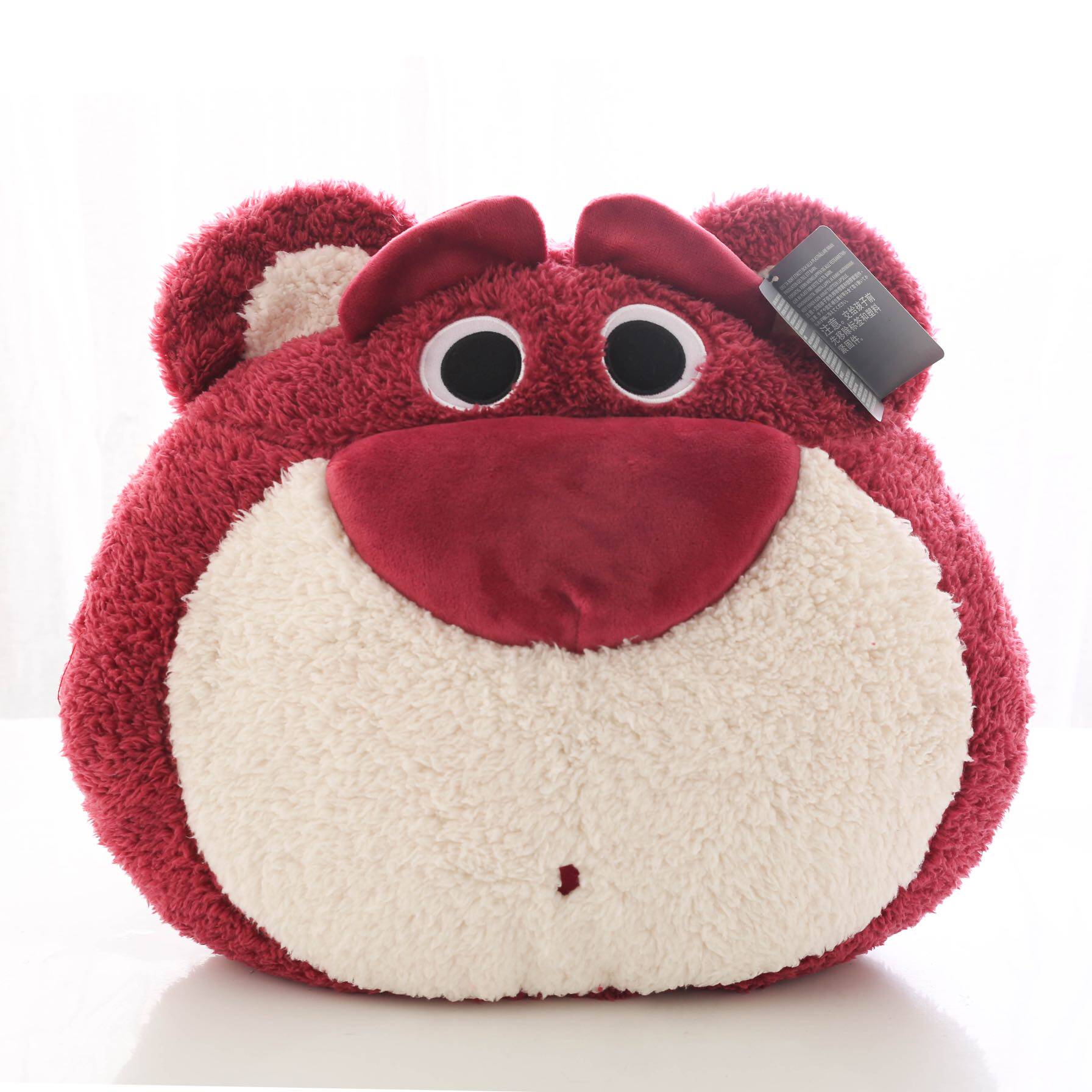 生日禮物_玩具总动员4toystory草莓熊头毛绒抱枕靠垫lotso熊公仔生日