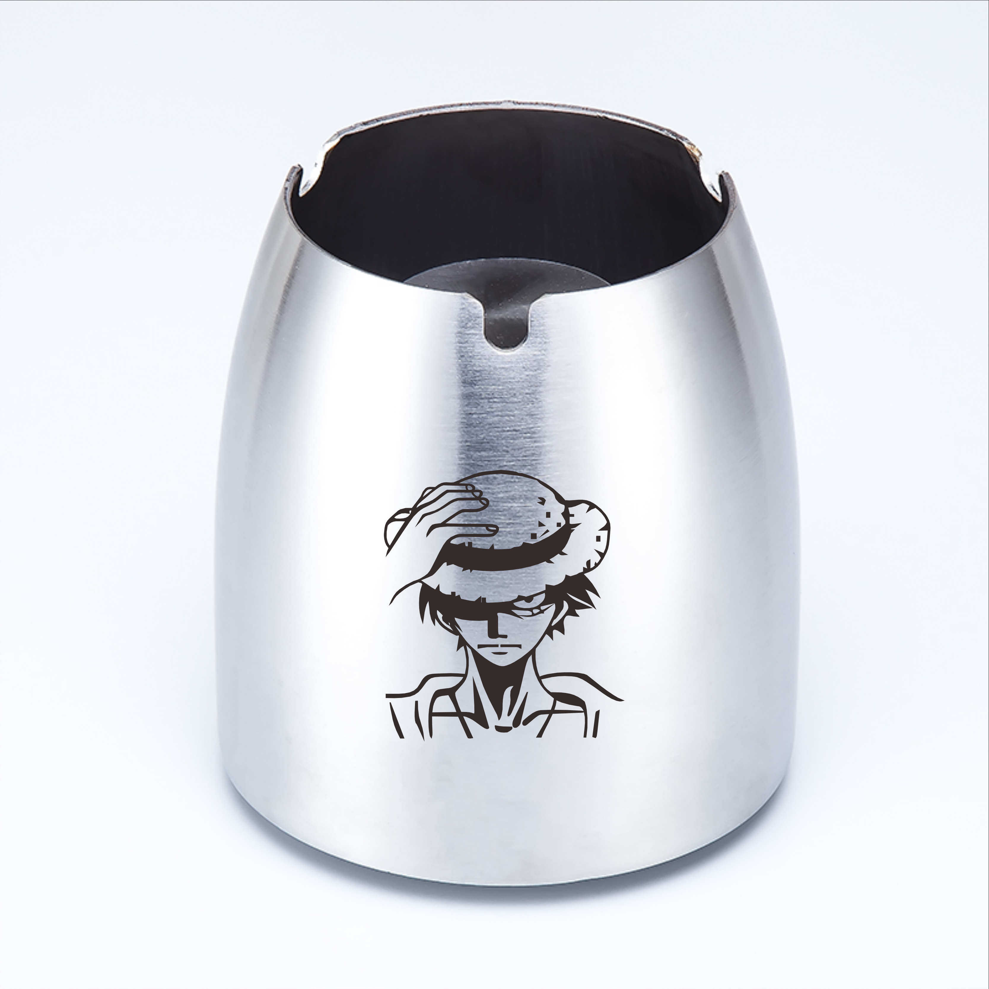 时尚礼物不锈钢细烟灰缸带盖ktv家用大容量防风logo网咖电竞刻字