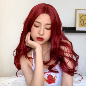 sassydandy全头套假发女酒红色长卷发日常自然时尚显白日韩ins风