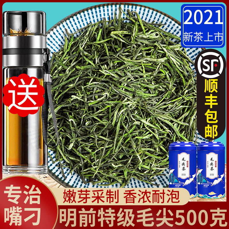 怡芯一品 2023新茶毛尖茶叶正宗明前特级嫩芽浓香型绿茶散装500g