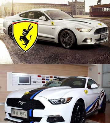 野马mustang法拉驴法拉利装饰反光车贴纸gt 谢尔比蛇个性改装车标