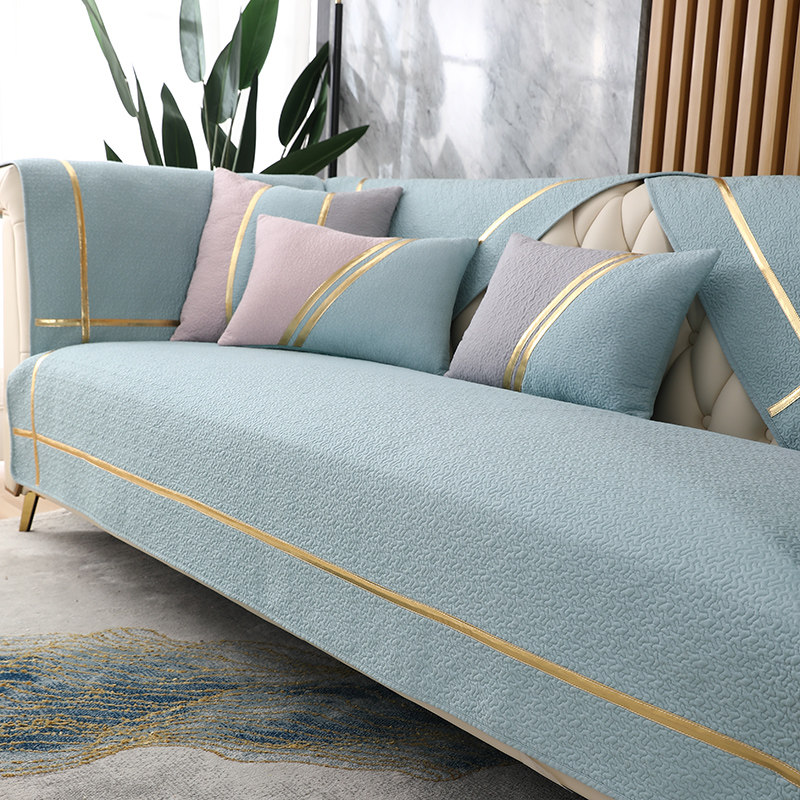 轻奢北欧沙发垫四季防滑全棉简约高档坐垫通用现代夏季套罩盖布巾