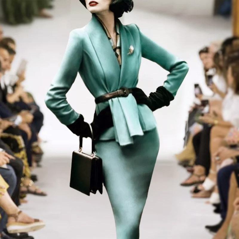 法国2022年春季巴黎时装走秀新款高端职业女装套裙气质西装套装女领取