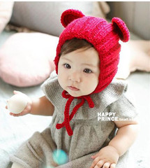 婴儿帽子韩版宝宝毛线帽儿童手工针织帽男童女童新生儿帽子秋冬潮