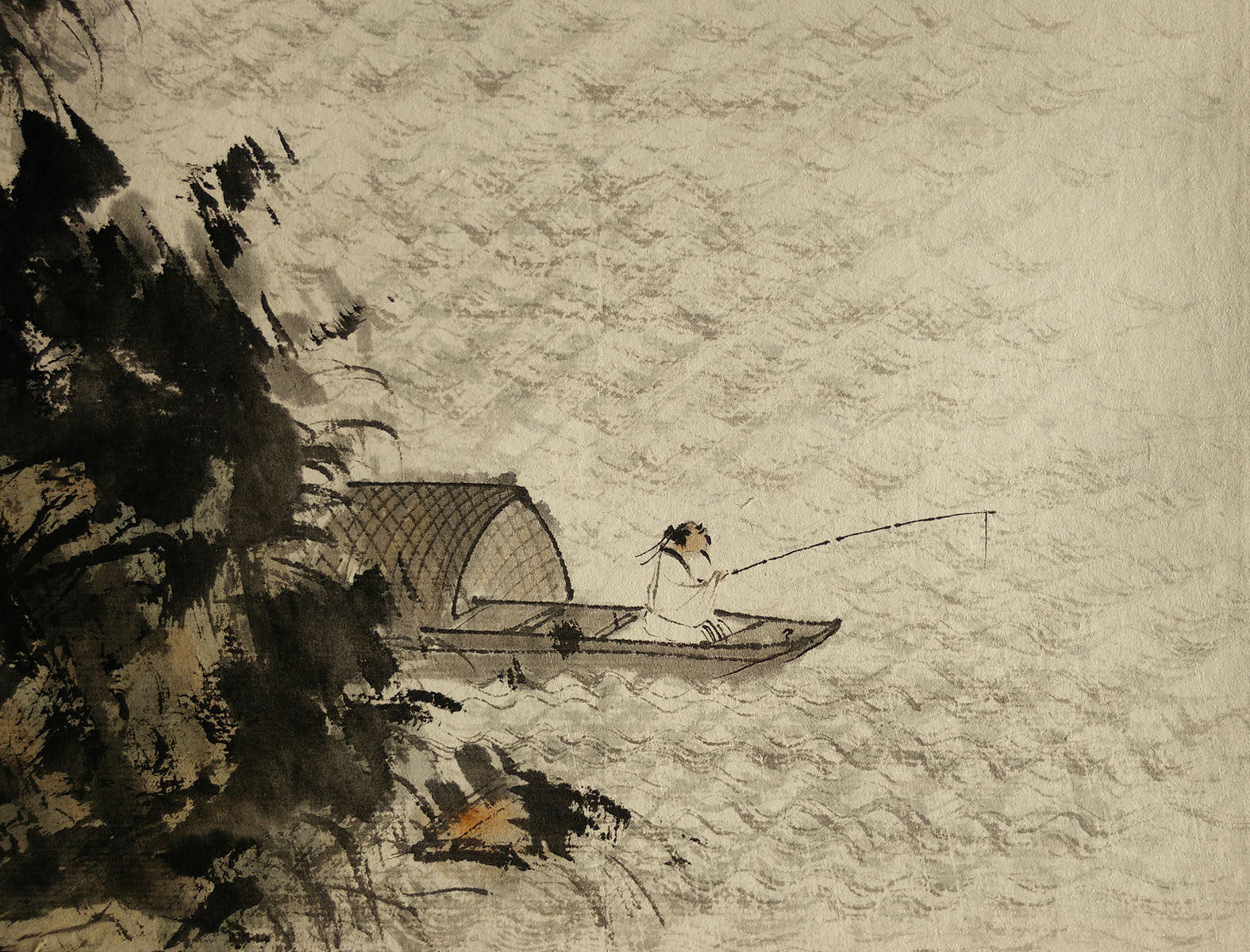 裴家同《秋江独钓》