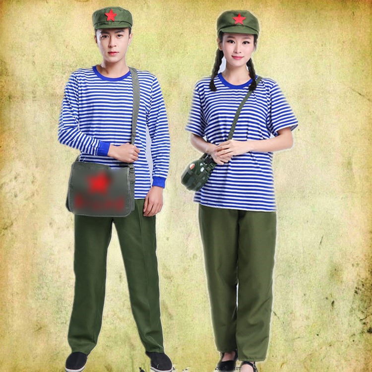 红军演出服80年怀旧中小学生装学生合唱服海魂衫表演服红卫兵服装