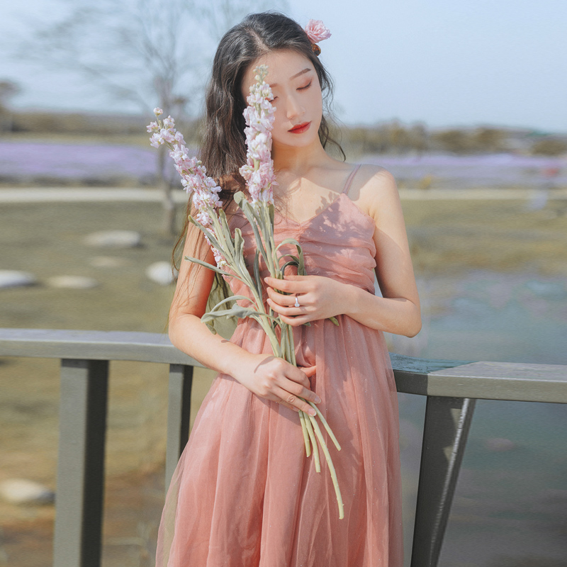 很仙的法国小众吊带裙仙气超仙森系chic复古冷淡风连衣裙子夏学生