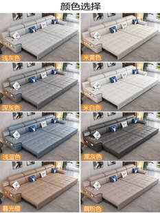 新品多能实木可沙发床客厅小功户型缩伸折叠推拉变床一体两用2023